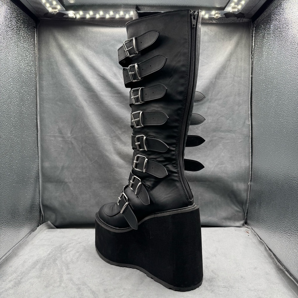 Demonia Swing-815 Knee High Platform Wedge Boots … - image 3
